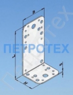 Уголок крепежный 50*130*65*2,0мм